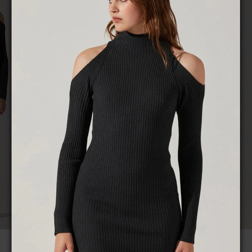 ASTR Cold Shoulder Mock Neck Sweater Dress - Picture 5 of 6
